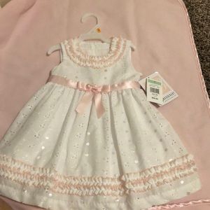 Pink and white dress